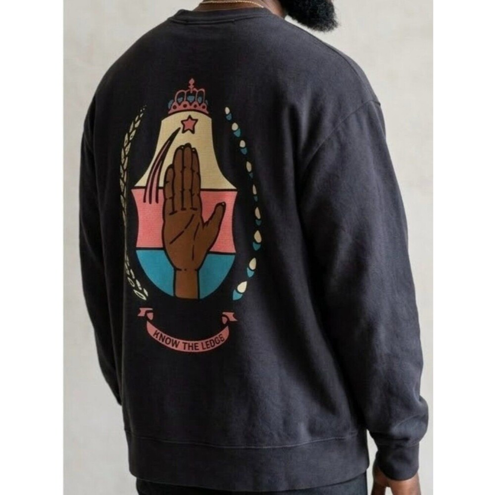 LIKE NEW Union LA Know The Ledge Graphic Fleece Crewneck Sweatshirt Size Large